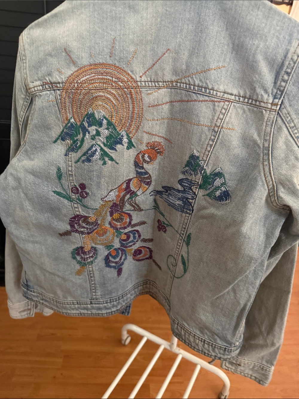 Aeropostale Light Blue Denim Jacket with Embroidery